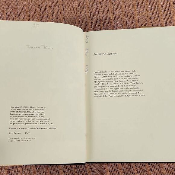 The Beatles Biography Book By Hunter Davies 1st Edition 1968 - Picture 5 of 10